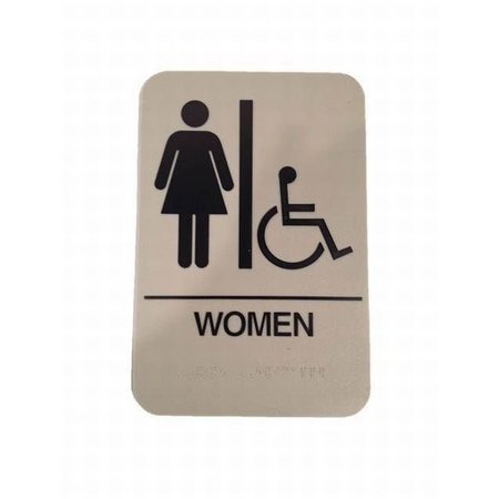 DON-JO Women's / Handicap ADA Tan Bathroom Sign HS905005